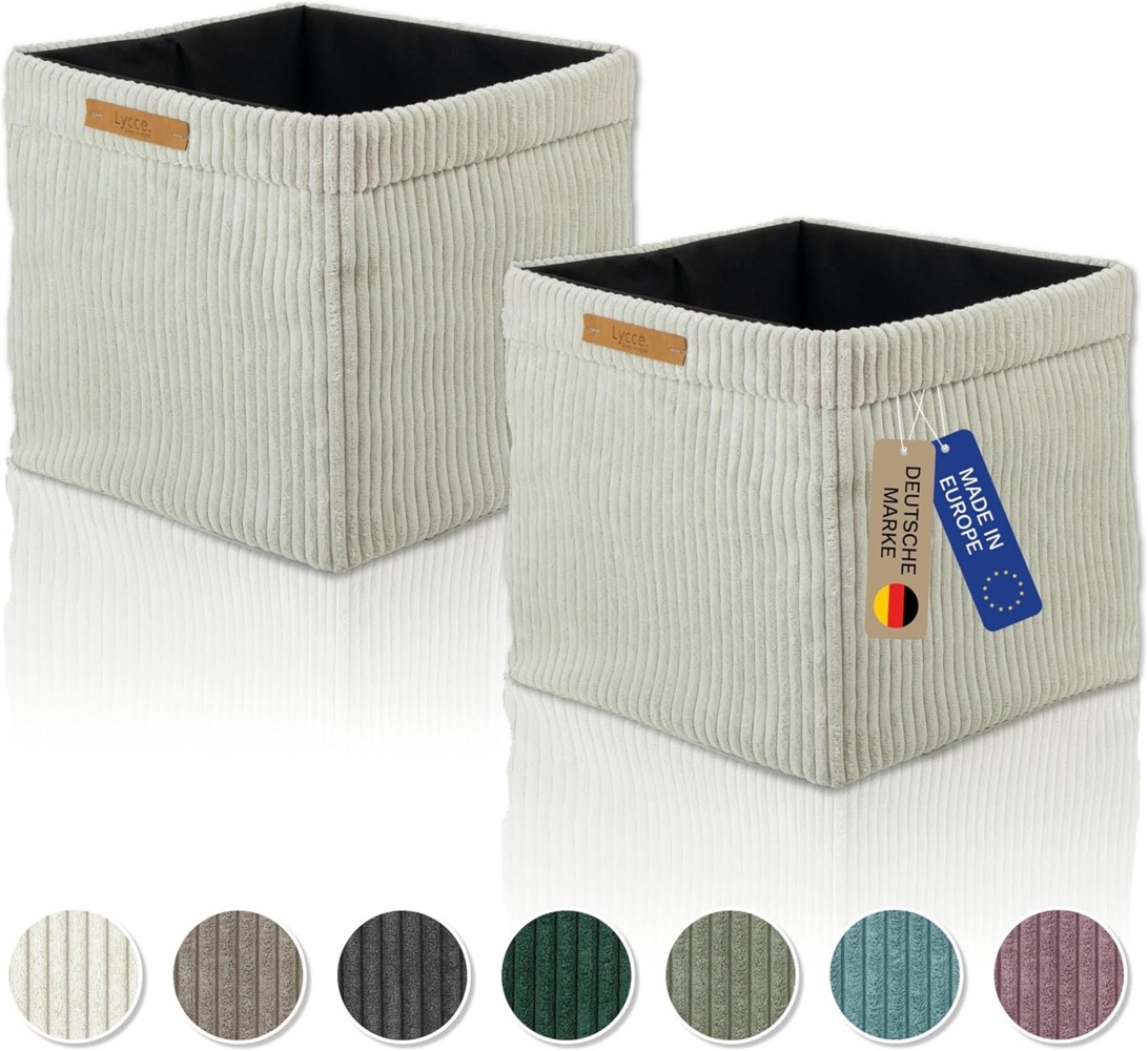 Lycce Regalkorb Kallax Boxen Cord 2er Set beige, faltbare Aufbewahrungsbox 33 x 33 x 31 cm (2 St) Bild 1