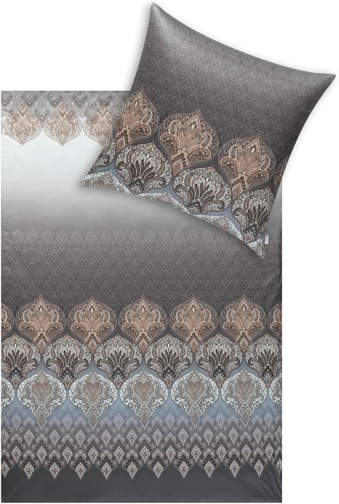 Estella Mako Jersey Bettwäsche 155x220 Sophia anthrazit Ornamente 6347-920 Bild 1