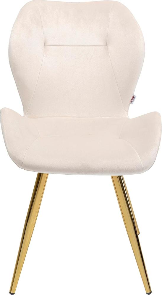 Kare Design Stuhl Viva, Creme, Esszimmerstuhl, Polsterstuhl, Samtoptik, 47cm Sitzhöhe, 82x50x59 cm (H/B/T) Bild 1