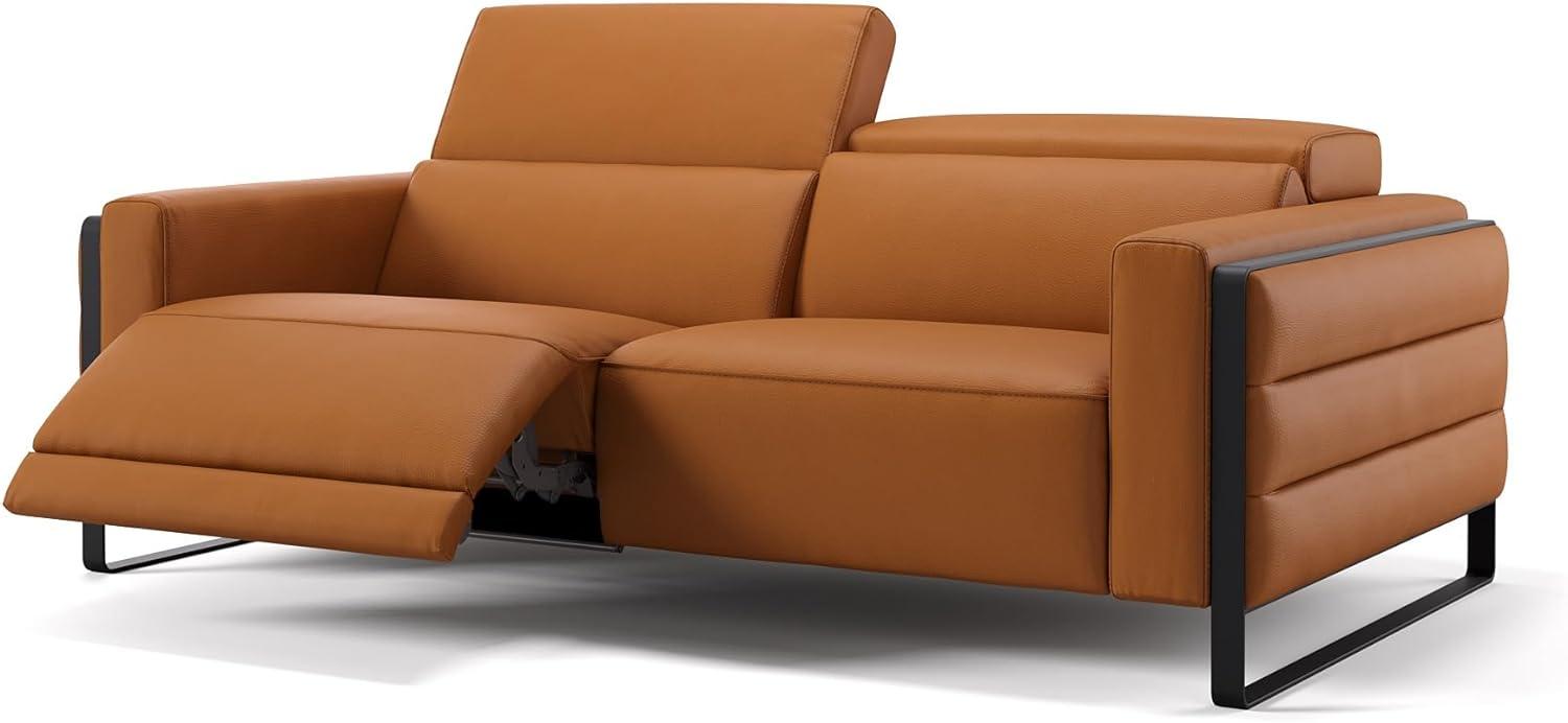 Sofanella Ledersofa DELTONA 3-Sitzer Ledercouch elektrisch in Cognac Bild 1