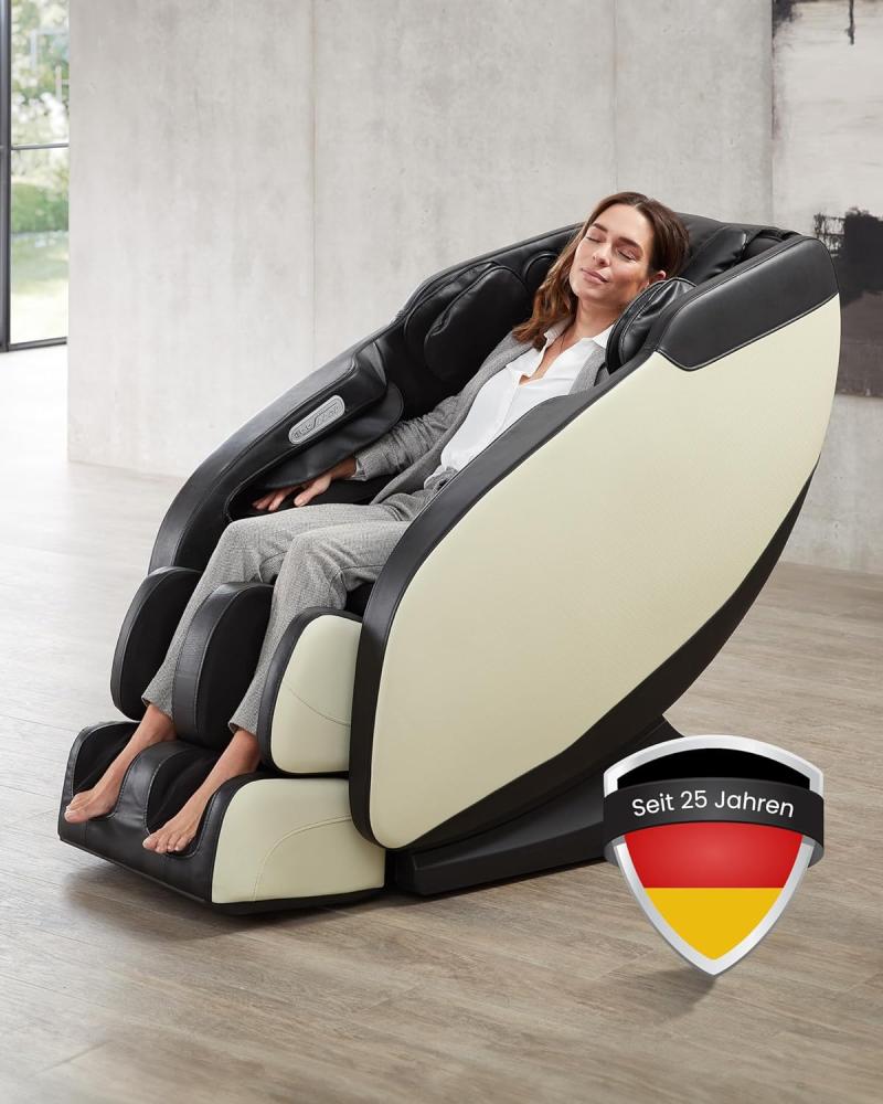 Welcon 'Prestige II' Massagesessel, Kunstleder in schwarz/weiß Bild 1