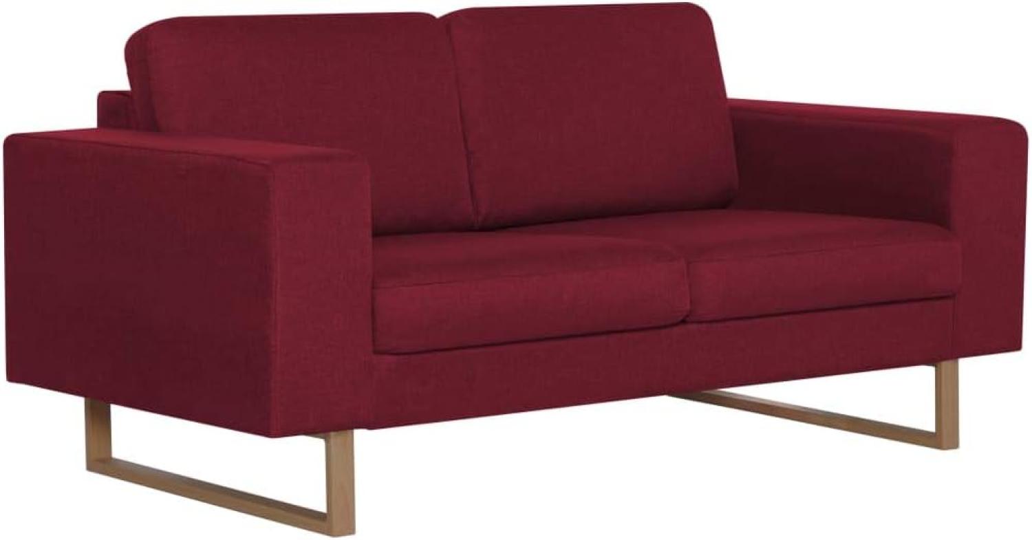 vidaXL 2-Sitzer-Sofa Stoff Weinrot [281393] Bild 1