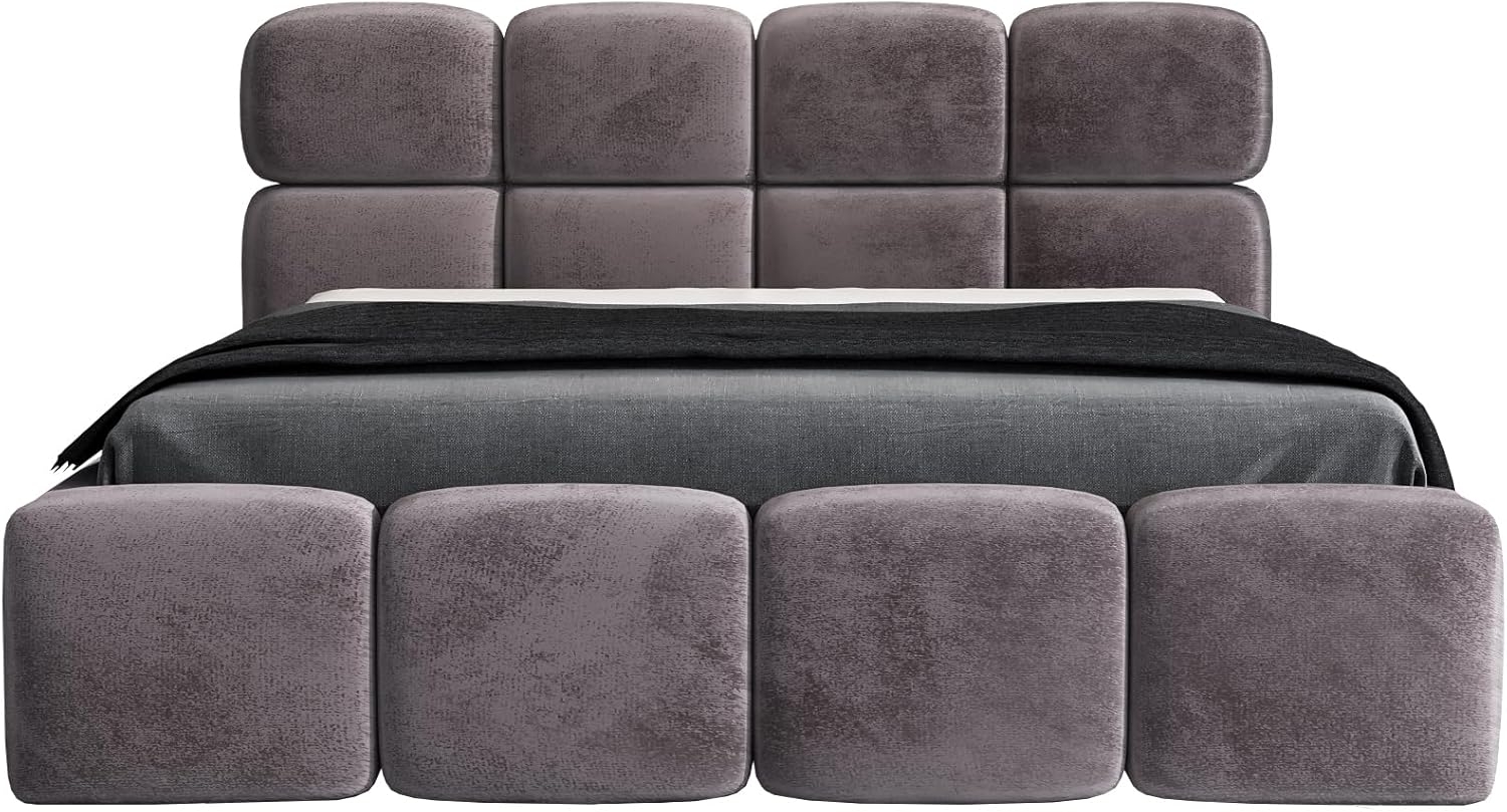 Polsterbett MONAKO 160x200 mit Matratze, Bettkasten und Lattenrost. Farbe: Grau 16 Bild 1