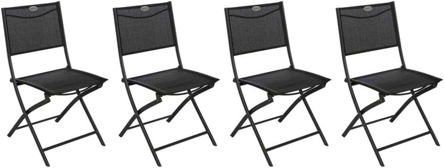 Hespéride - 4er-Set klappbare Gartenstühle Modula in Anthrazit- und Graphitgrau - Anthrazit/Graphit Bild 1