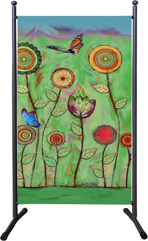 Quick Star Paravent Paravent 1tlg. 180x180cm RETRO Flowers Bild 1