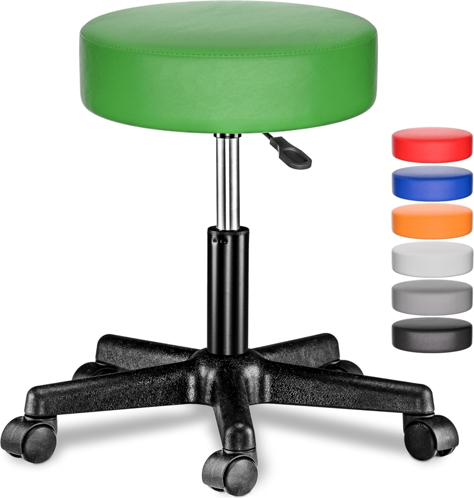 Casaria Drehhocker, Höhenverstellbar 10cm Polsterung 46-60cm Sitzhöhe 360° Drehbar Ø35cm Bild 1