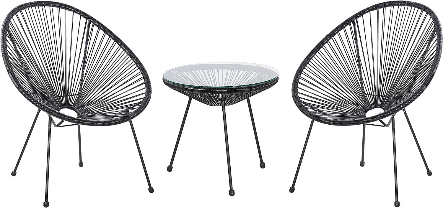 Bistro Set Schwarz ACAPULCO II Bild 1