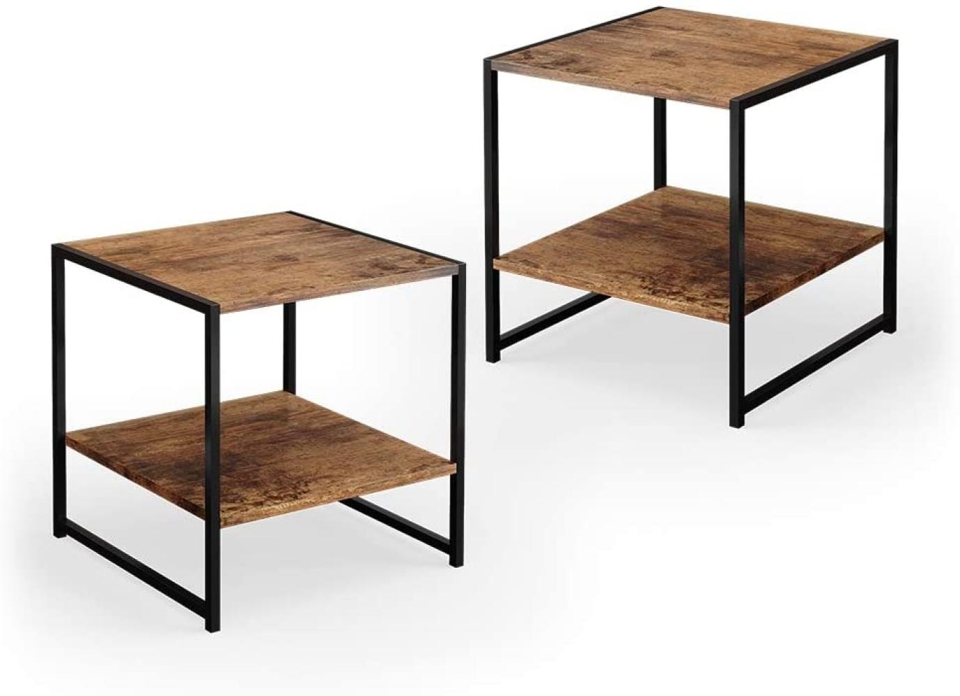 Nachttisch Fyrk Antikholz 2er Set Vicco Bild 1