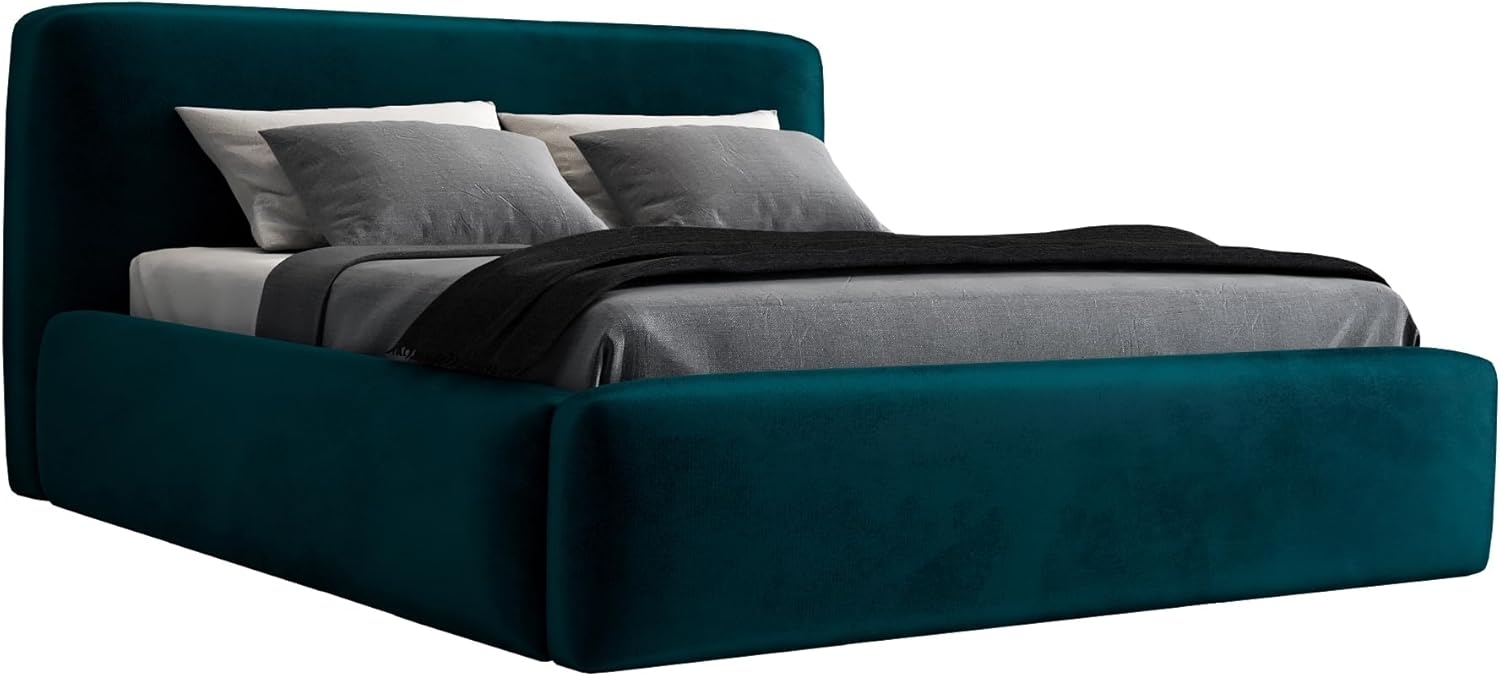 Polsterbett LUMO 140x200 ohne Matratze mit Bettkasten und Lattenrost. Farbe: Pfau 36 Bild 1