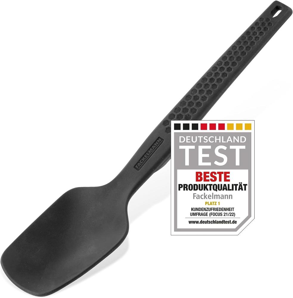 Fackelmann Servierlöffel Statement, Kochlöffel, Küchenutensil, Silikon, Metall, Grau, 29 cm, 25292 Bild 1