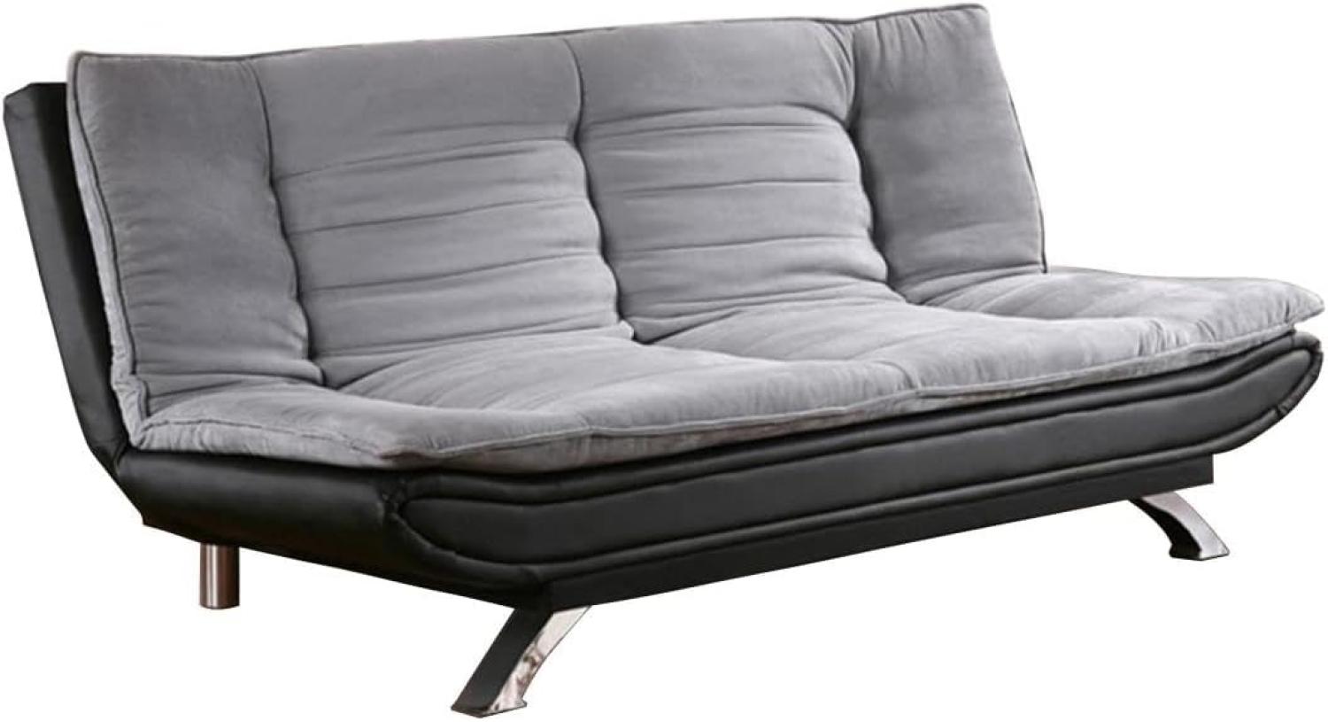 Schlafsofa Klappsofa DEMIDO III - Stoff - Grau & Schwarz Bild 1