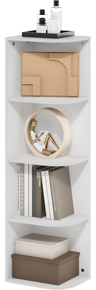 Furinno Pasir Bücherregal mit 4 Etagen, offenes Regal, Weiß Bild 1