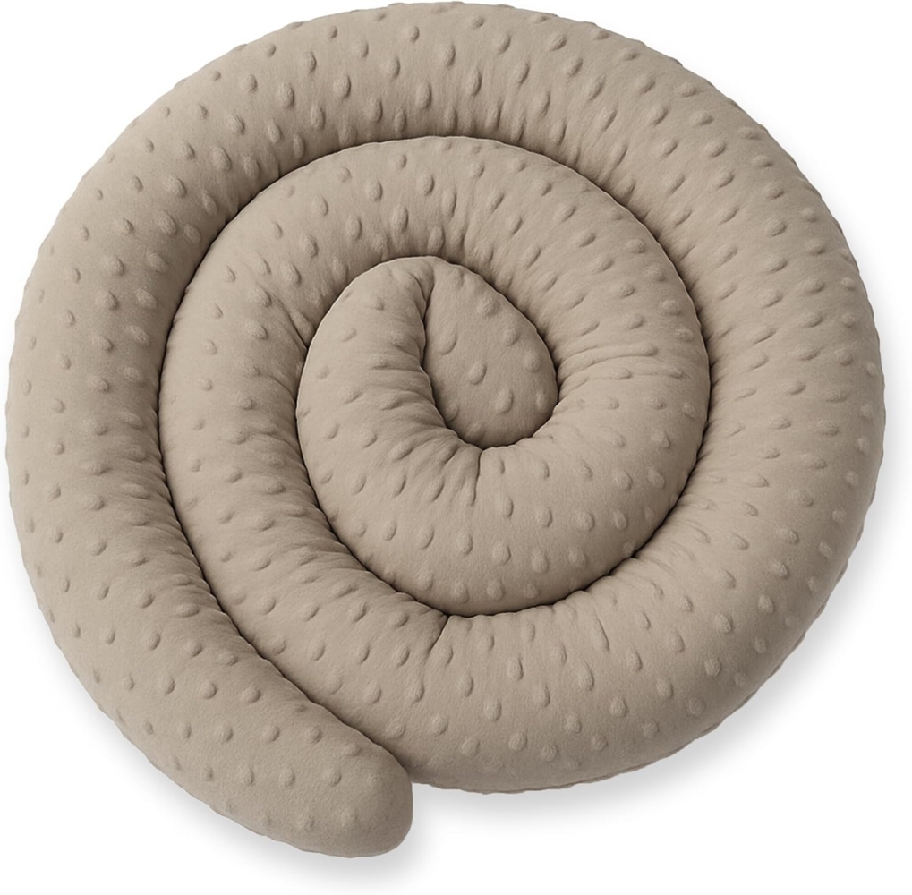 XXXL 400 cm Bettschlange für Allergiker Bettkissen Stillkissen Bettrolle Zierkissen Bettumrandung Schlange Handmade 100% Minky ekmTRADE (92 – Minky Braun, 400 cm) Bild 1