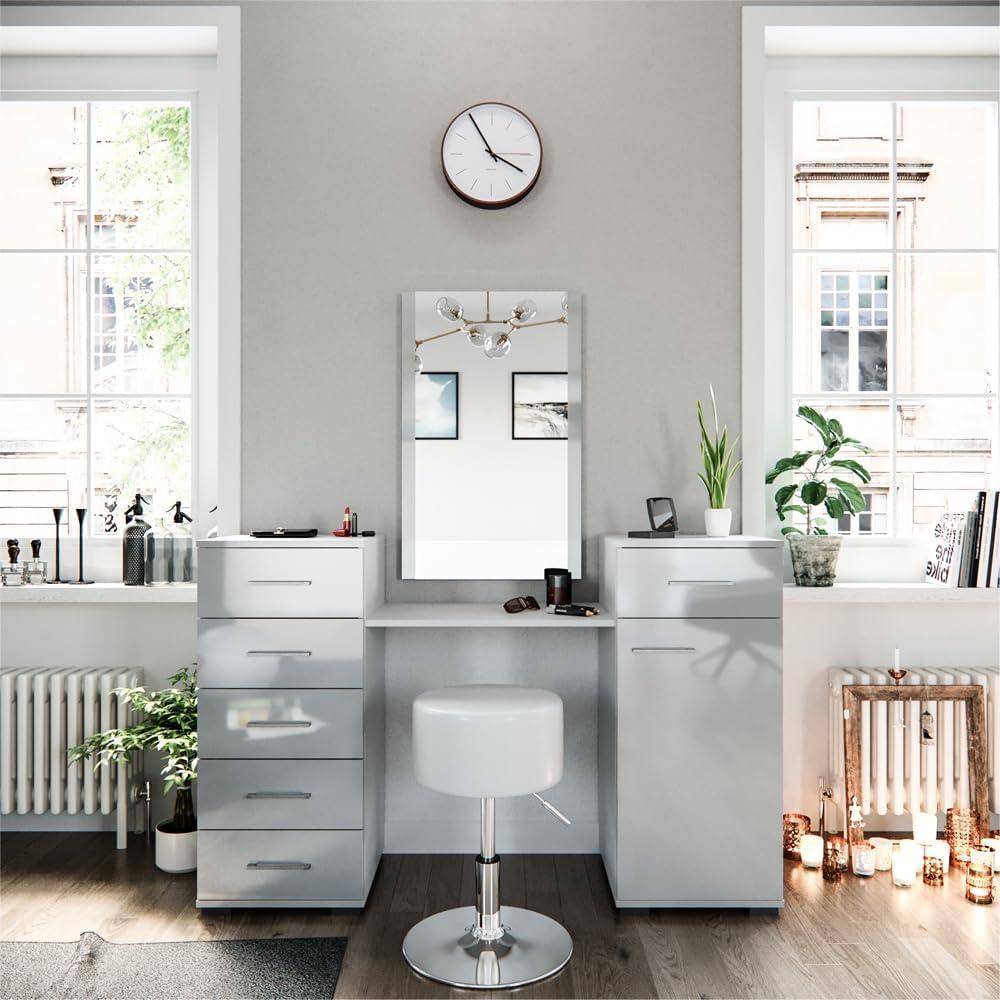 Vicco Schminktisch Weiß 140 cm mit Hocker, Zoe Bild 1