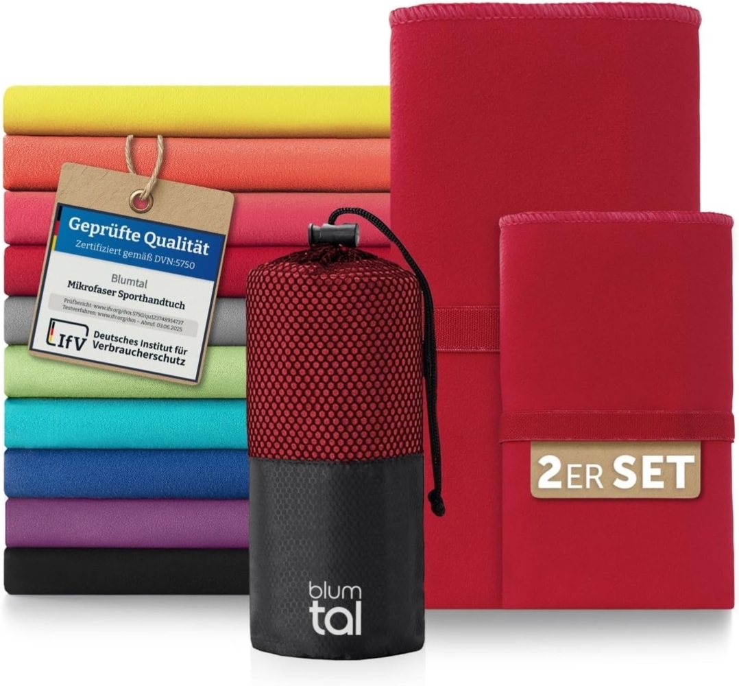 Blumtal Sporthandtuch Mikrofaser Handtücher Set, Mikrofaser (2-St), Ultra leicht, kompakt & schnelltrocknend Bild 1