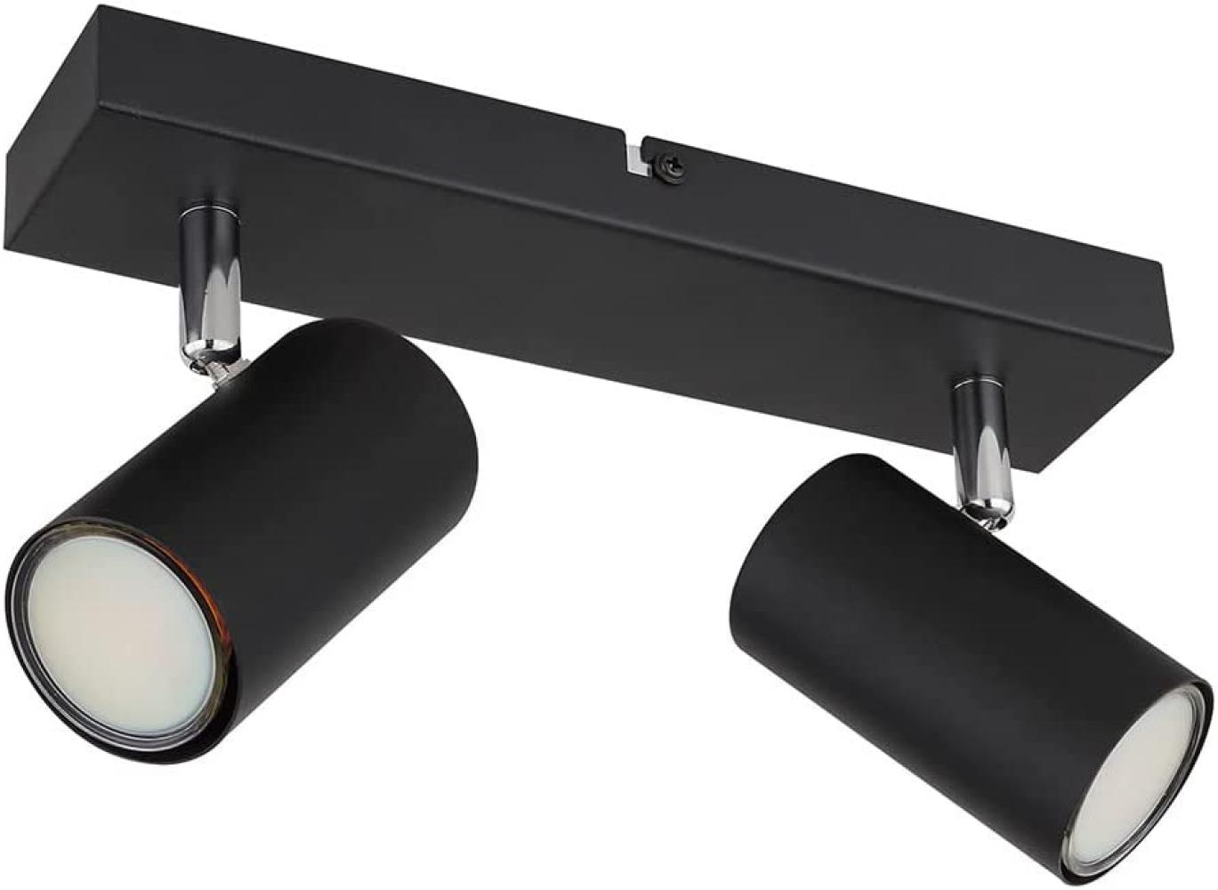 Deckenstrahler, Metall, verchromt, schwarz matt Bild 1