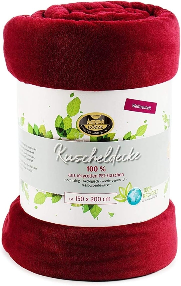 Wohndecke Uni Decke aus recyceltem Polyester, Gözze, Kuscheldecke Bild 1