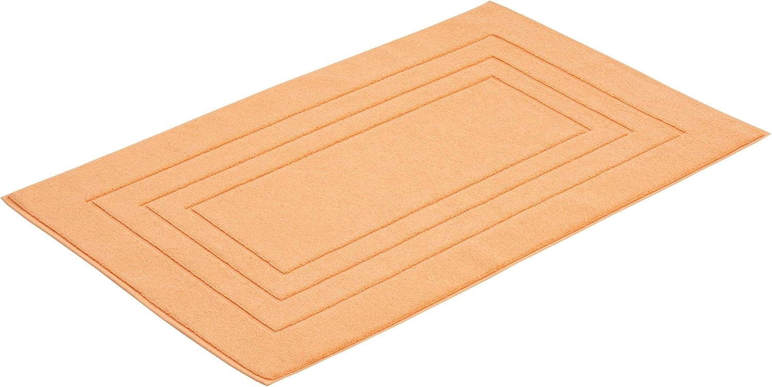 Vossen Badematte Feeling, Höhe 10 mm, beidseitig nutzbar, fußbodenheizungsgeeignet, Baumwolle, rechteckig, Badteppich, Uni-Farben, mit Bordüre, Hoch-Tief Effekt, reine Baumwolle Bild 1
