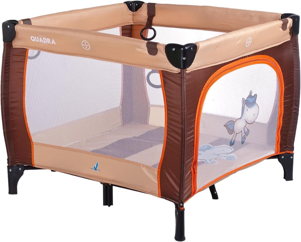 Caretero Foldable playpen Quadra Brown Bild 1