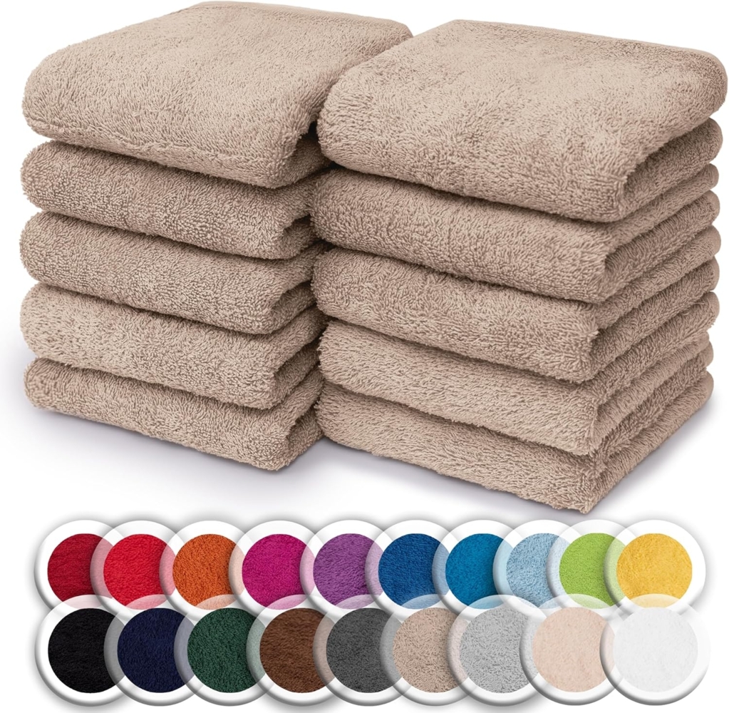 NatureMark Seiftuch Frottier Seiftücher 10er Pack 30x30cm, 100% Baumwolle, (10-St), Frottier Waschlappen Seiflappen 30 x 30 cm, Sand Bild 1