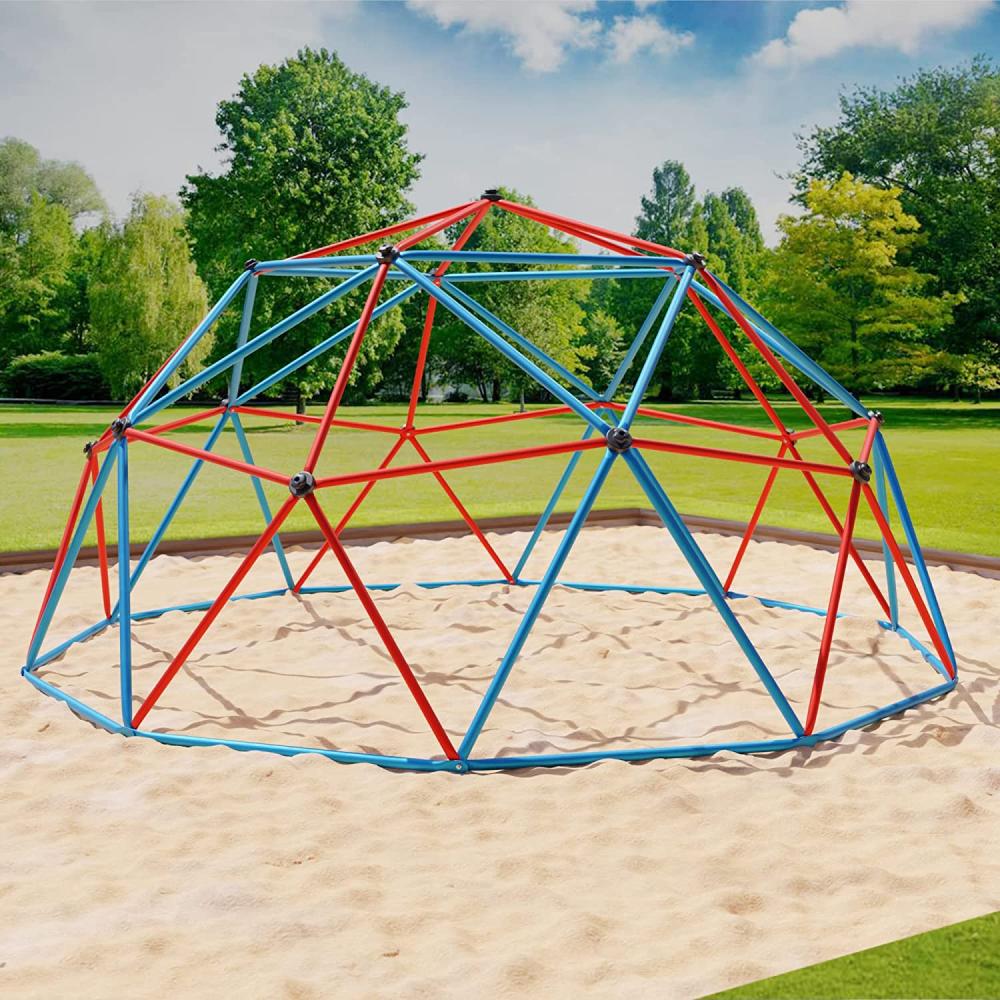 Klettergerüst 305 x 305 x 155 cm DomeClimber Kinder Kletterkuppel Geodome 10FT blau/rot Bild 1