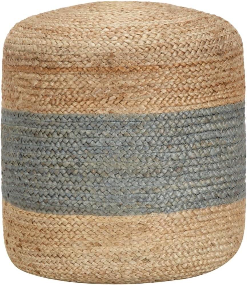 vidaXL Handgefertigter Sitzpuff Olivgrün 40 x 45 cm Jute 248079 Bild 1