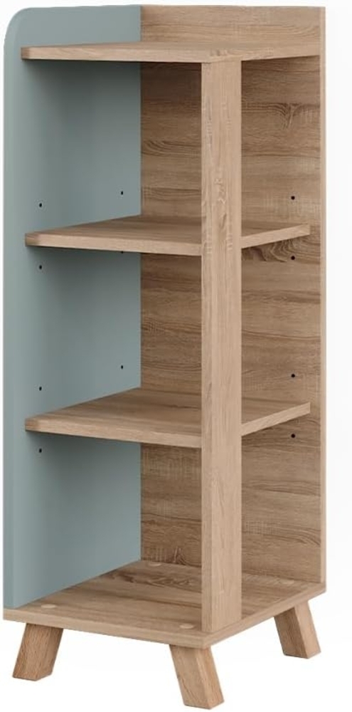 Midischrank Karen Sonoma/Blau 30 x 90 cm mit 4 Ablagen Vicco Bild 1