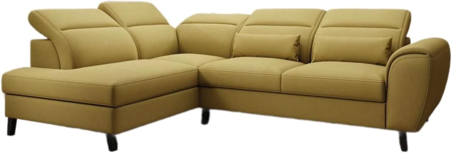 Designer Sofa Nobile mit verstellbarer Rückenlehne Stoff Senf Links Bild 1