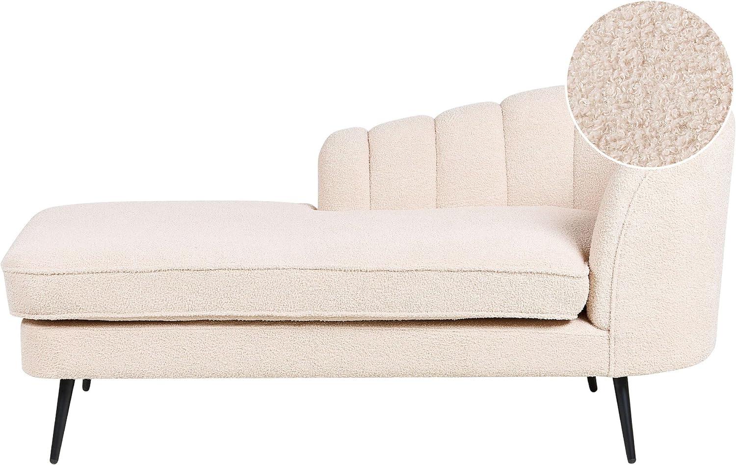 Chaiselongue Bouclé hellbeige rechtsseitig ALLIER Bild 1