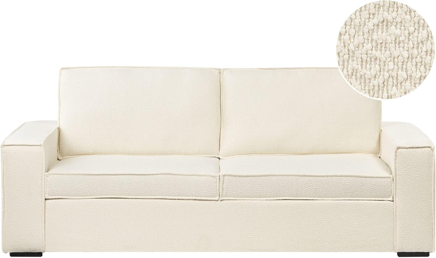 2-Sitzer Schlafsofa Bouclé cremeweiß VUOKATTI Bild 1