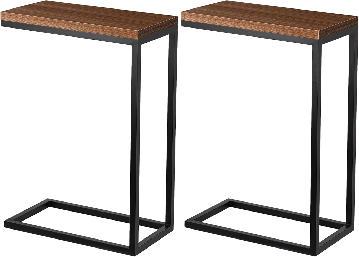 Ribelli Beistelltisch 2er Set, C-Förmiger Sofatisch 45 x 25 x 67 cm (BxTxH), Wohnzimmertisch Holz mit Metallgestell, Couchtisch Kaffeetisch Nachttisch für Schlafzimmer, Wohnzimmer Bild 1