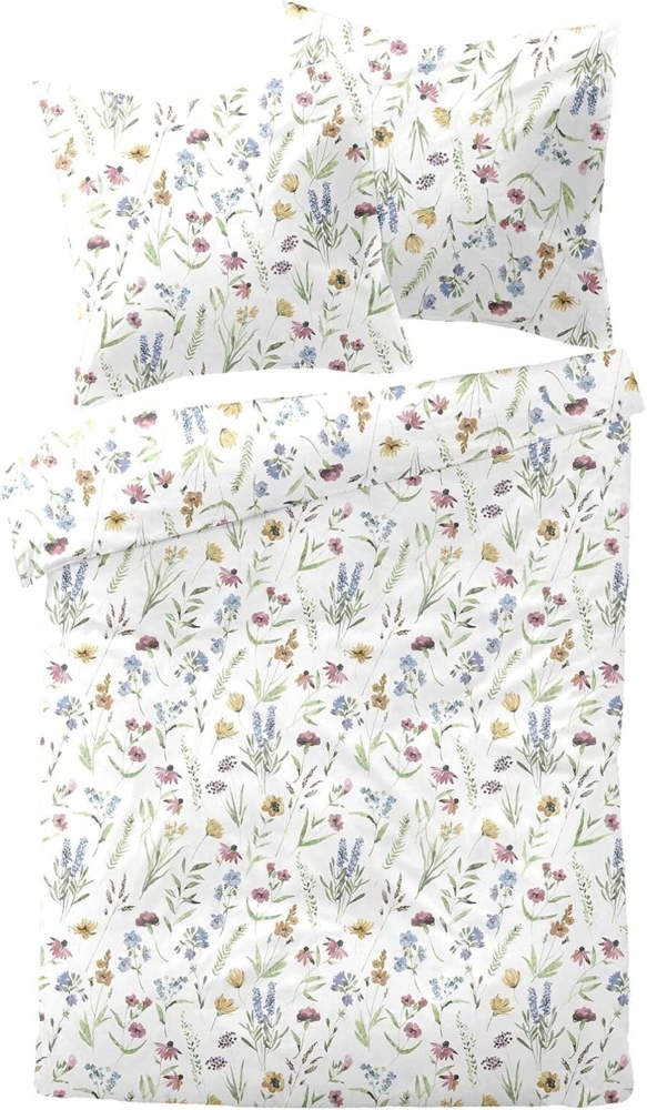 Dormisette Mako-Satin Bettwäsche Blumen bunt|135x200 cm + 80x80 cm Bild 1