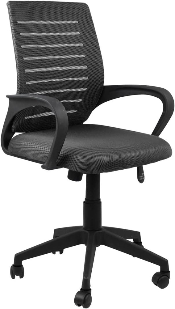 WeHome Futura ergonomischer Bürostuhl, Schreibtischstuhl 62 x 60 x 95 – 105 cm, Bürostuhl mit Armlehnen, gepolsterter Sitz, 360-Grad-Drehung, höhenverstellbar, Basis mit Rollen (schwarz) Bild 1