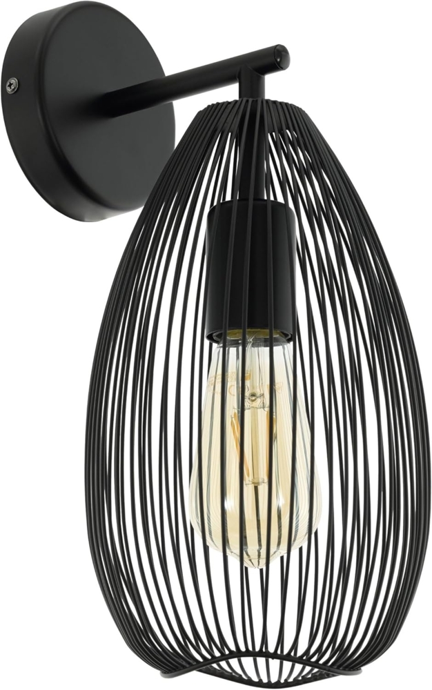 Eglo 49143 Wandleuchte CLEVEDON Stahl schwarz E27 1X40W L:17cm H:35cm B:20cm dimmbar Bild 1
