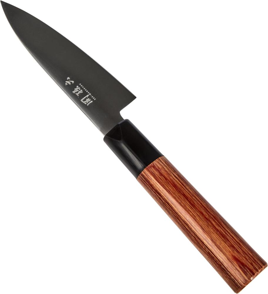 Kai Seki Magoroku Redwood 2019 Officemesser, Red Wood Messer, Küchenmesser, Küchenhelfer, Küchenutensilien, Holz / Kunststoff / Stahl, Braun / Schwarz / Silberfarben, Klinge 10 cm, Griff 12 cm, MGR-0100P Bild 1