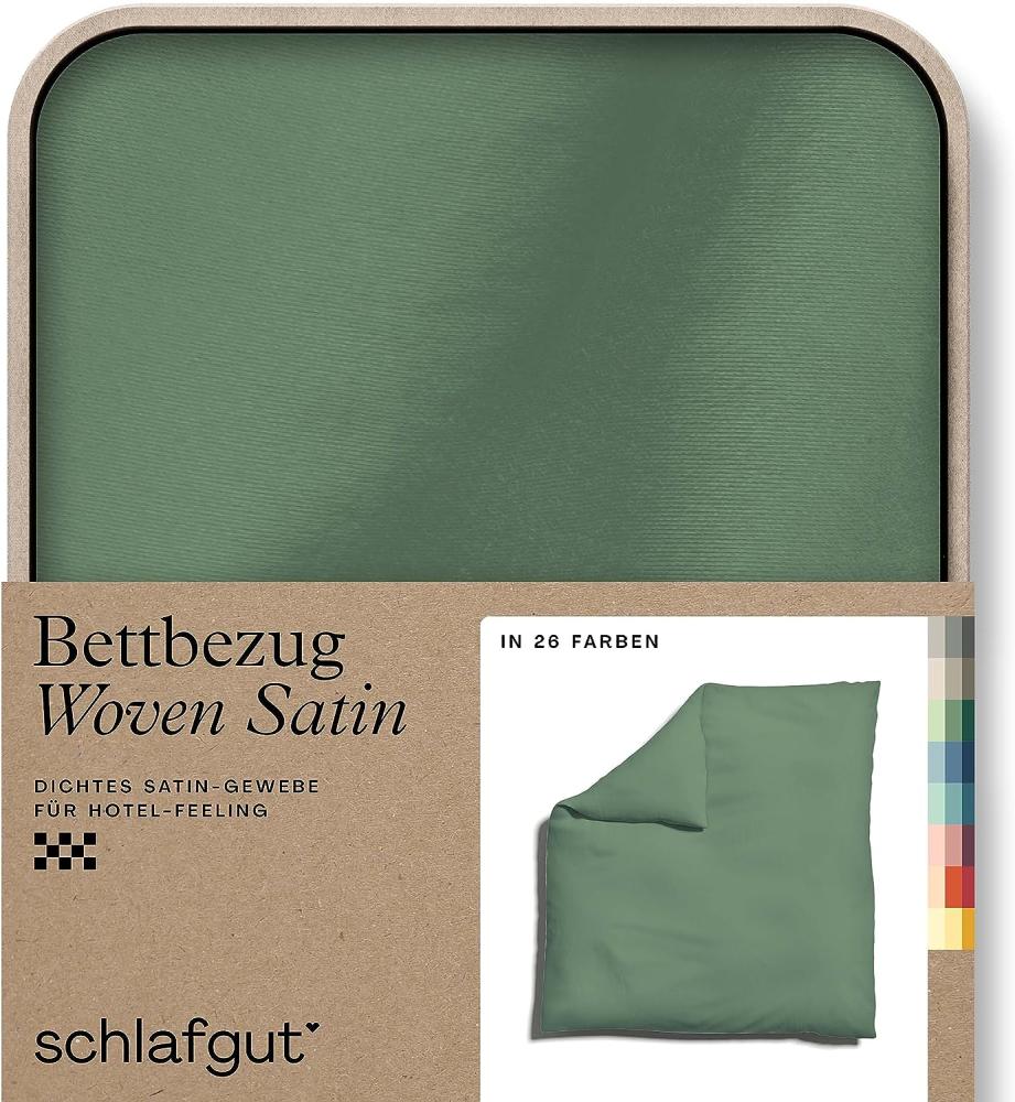 Schlafgut Woven Satin Bettwäsche|Bettbezug einzeln 200x200 cm| green-mid Bild 1