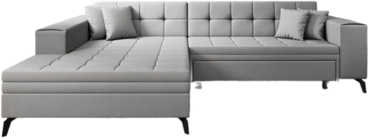 Designer Sofa Frida mit Schlaffunktion Stoff Grau Links Bild 1