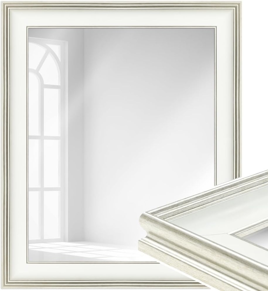 WANDStyle Wandspiegel H235 aus Kunststoff in Weiß 60 x 80 cm im Stil Klassisch Bild 1