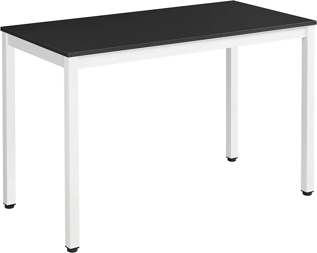 Vasagle Schreibtisch, großer Computertisch, stabiles Metallgestell, multifunktional, fürs Home Office,Wohnzimmer, Arbeitszimmer, robust, Schwarz + Weiß LWD64B Bild 1