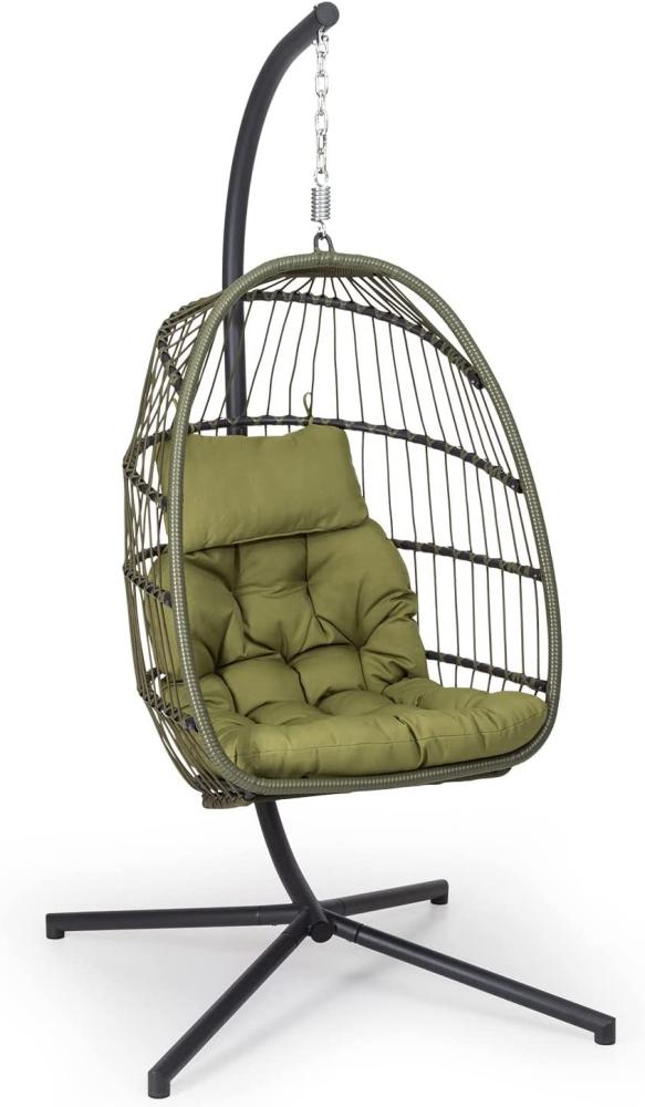 Biarritz Individuelle Hängesessel PE Aluminium Polyrattan 130 kg Dunkelgrün Bild 1