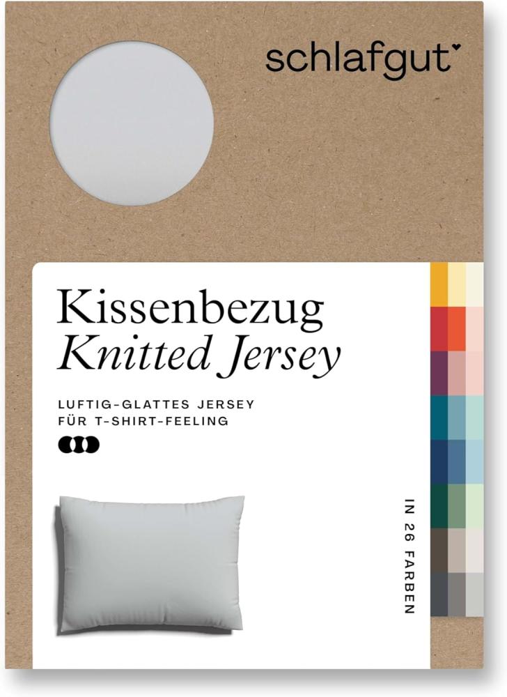 Schlafgut Knitted Jersey Bettwäsche | Kissenbezug einzeln 70x90 cm | grey-light Bild 1