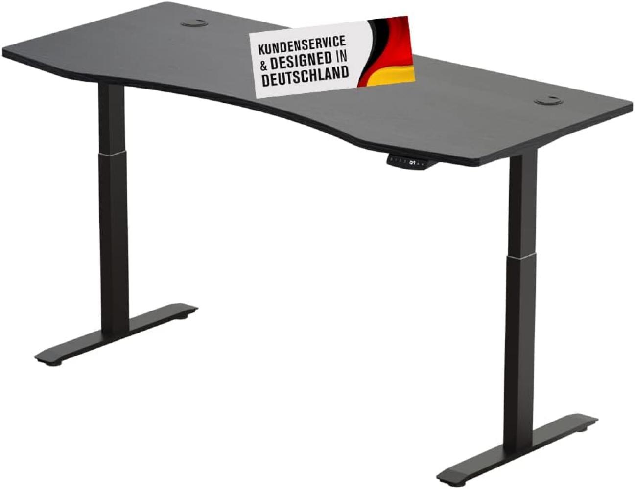 Schreibtisch Höhenverstellbar Elektrisch Mit Memory Funktion Ergonomischer Stehtisch Mit Teleskop Tischgestell 180 x 80 cm Oder 150 x 78 cm (Schwarz-Schwarz, 180 x 80 cm) Bild 1