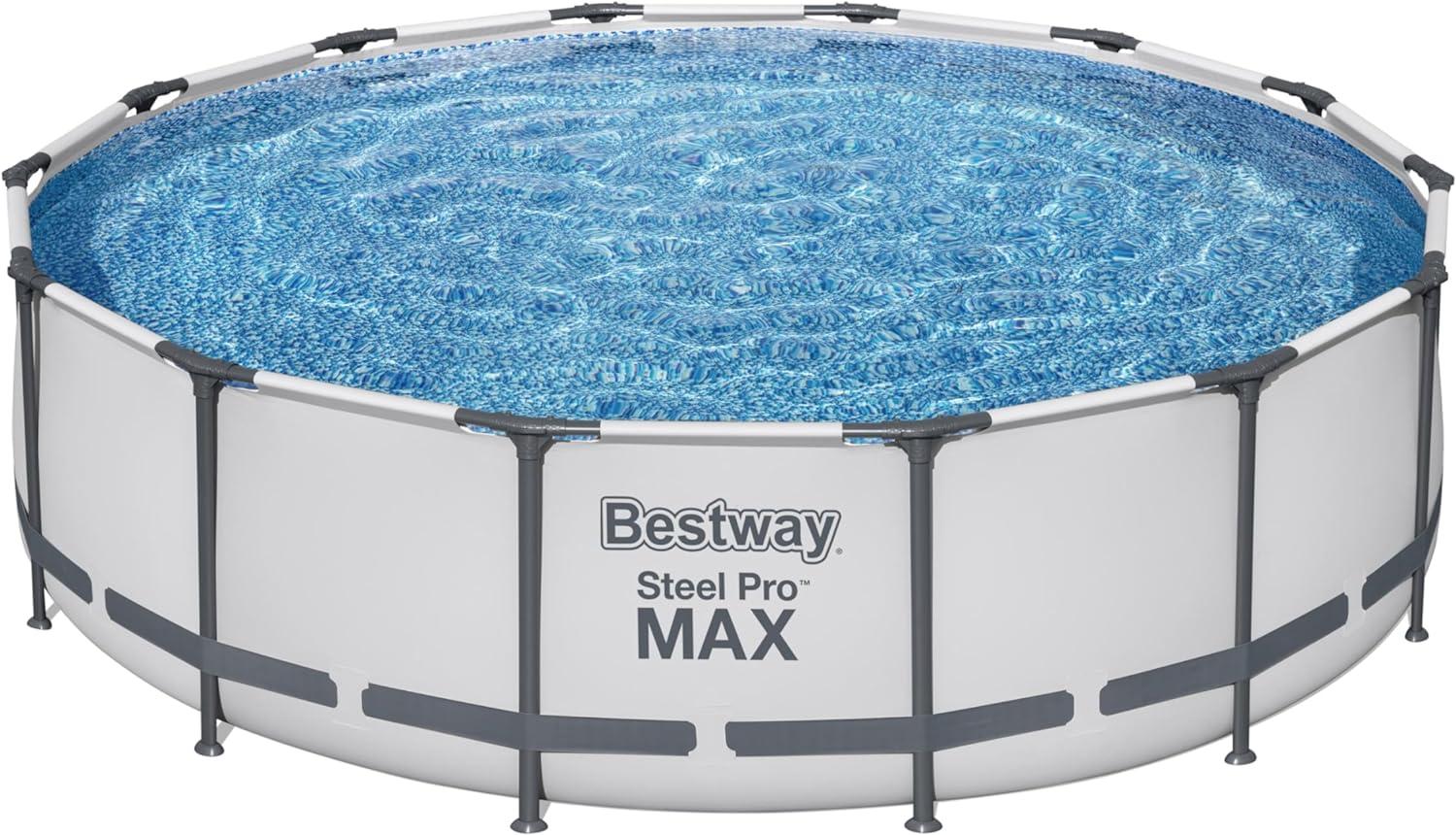 Steel Pro MAX™ Solo Pool ohne Zubehör Ø 427x107 cm, lichtgrau, rund Bild 1