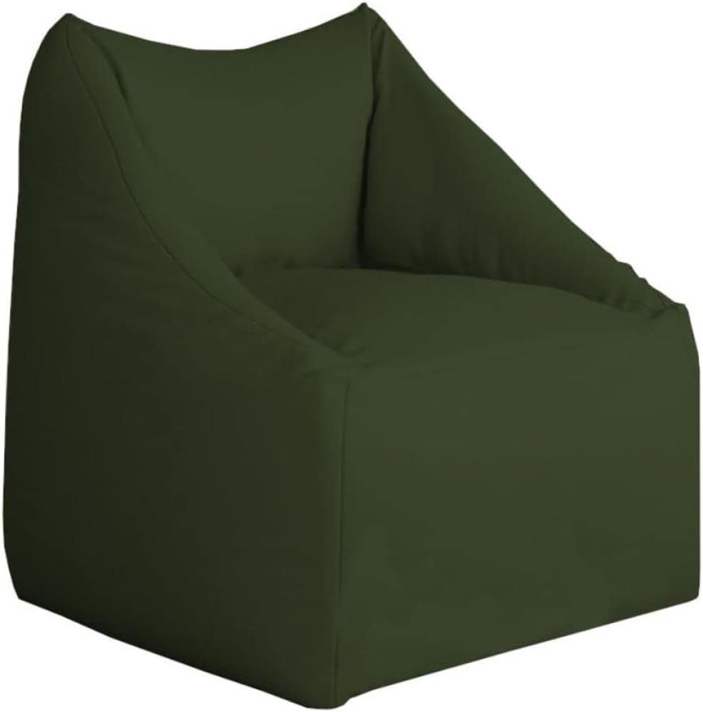 chilly pilley Mini Sitzsack Sitzkissen Wasserdicht Bodenkissen Sessel Gartenkissen Kissen Lounge mit Rückenlehne Sitz (Dunkelgrün) Bild 1