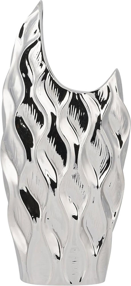 Dekovase HALUZA Steinzeug 35 cm Silber Bild 1