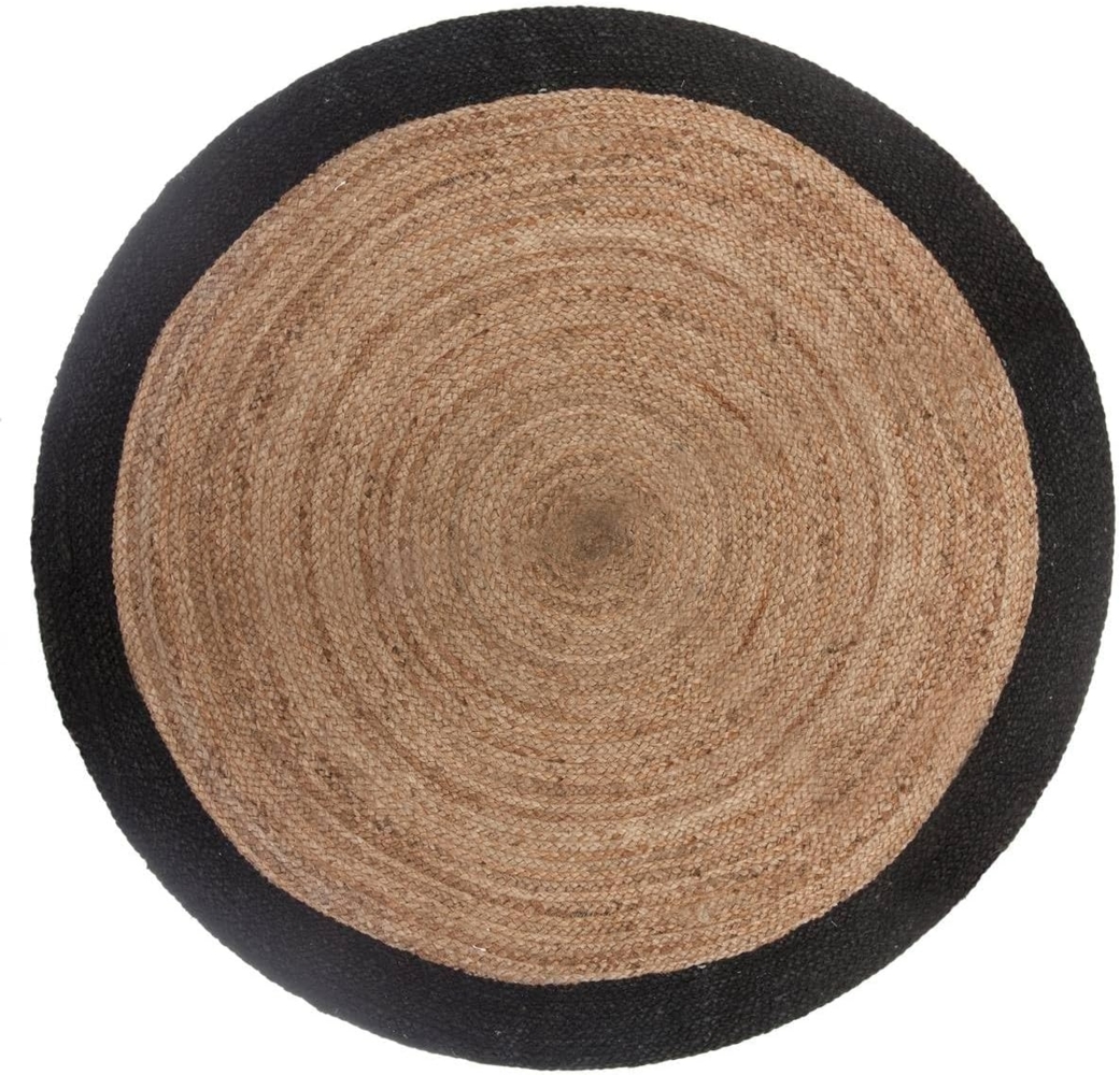 Teppich Atmosphera Schwarz Ø 120 cm Jute Bild 1