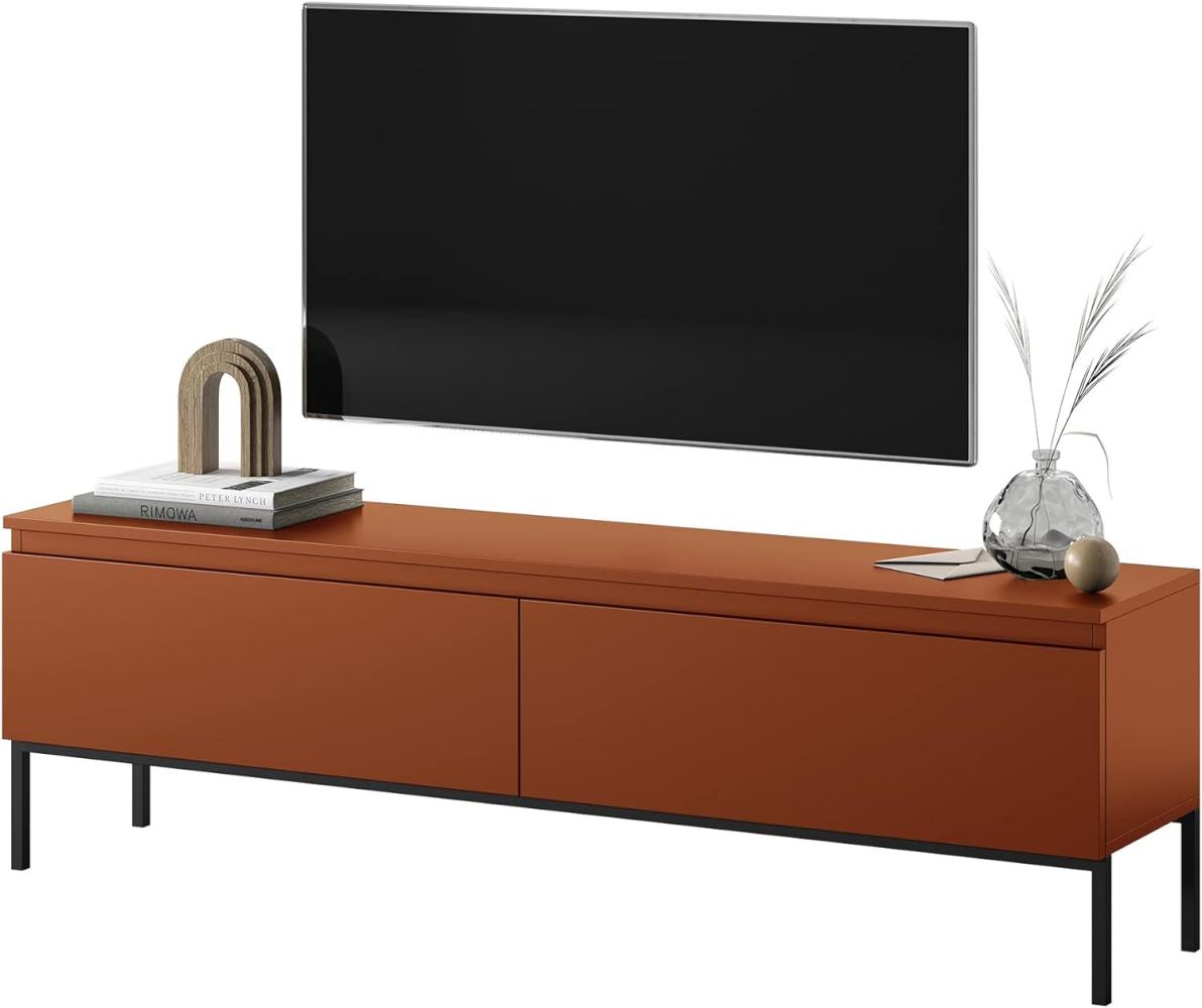 Selsey Bemmi TV-Lowboard TV-Schrank stehend, Ziegelrot mit Metallbeinen, 150 cm Bild 1