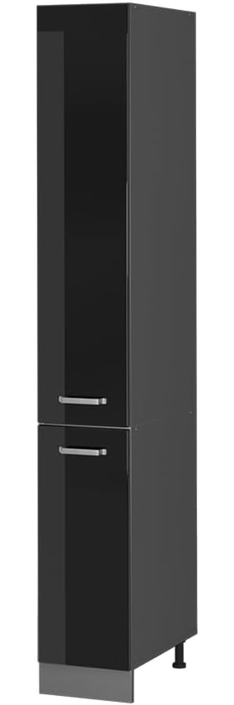 Vicco Hochschrank R-Line, Schwarz Hochglanz/Anthrazit, 30 cm Bild 1