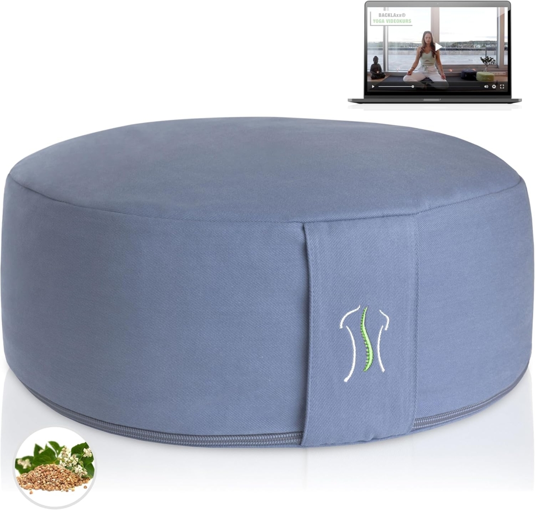 BACKLAxx® Meditationskissen Rund, H: 15cm im Set (inkl. gratis Videokurs), unifarben Bild 1
