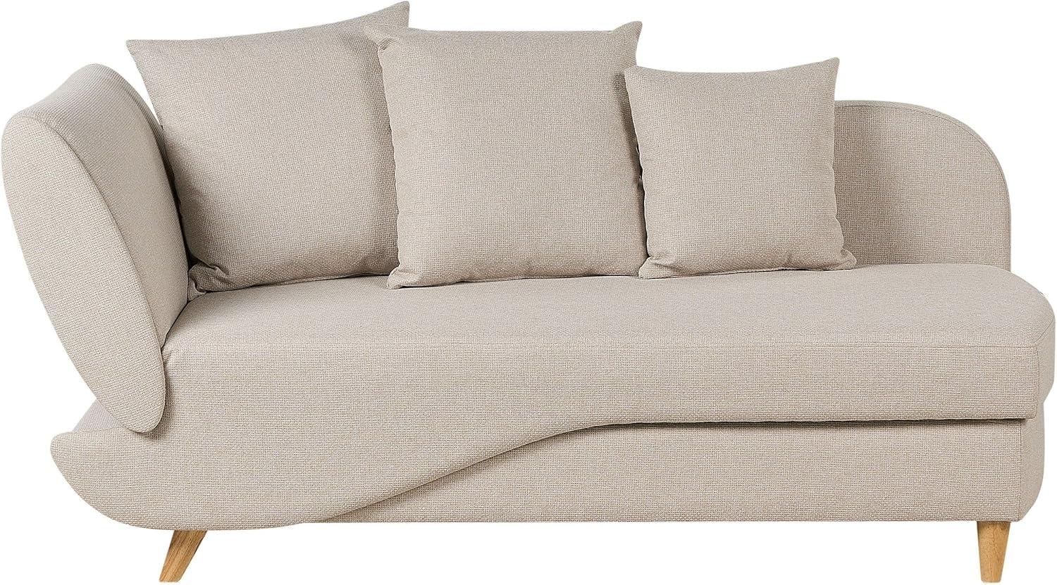 Chaiselongue Leinenoptik beige mit Bettkasten linksseitig MERI II Bild 1